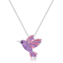 Flying Hummingbird Crystal Pendant Necklace for Women, Girls & Teens, Never Rust 925 Sterling Silver, Hypoallergenic Chain with Breathtaking Gift Box for Special Moments of Love