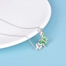 WINNICACA Butterfly Choker Necklace s925 Sterling Silver Birthstone Pendant Necklace Jewelry Gifts for Women Teen Girls Girlfriend Wife Wedding Birthday -Mom gifts