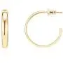 PAVOI 14K Gold Plated Silver Post Wide Flat Edge 40mm Hoop Earrings