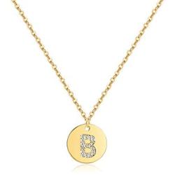 SANNYRA Dainty Disc Initial Necklace 18K Real Gold-Plated Letters A to Z 26 Alphabet Disc Pendant Necklace for Women Birthday Gifts