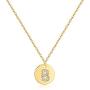 SANNYRA Dainty Disc Initial Necklace 18K Real Gold-Plated Letters A to Z 26 Alphabet Disc Pendant Necklace for Women Birthday Gifts