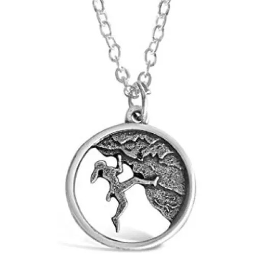 Rosa Vila Rock Climber Necklace, Round-Shaped Charm, Adventure Gifts For Women, Inspirational Jewelry, Mountain Pendant Necklace, Ideal As Rock Climber Gift, Camping Accessories For Women Rosa Vila Rock Climber Necklace, Round-Shaped Charm, Adventure Gifts For Women, Inspirational Jewelry, Mountain Pendant Necklace, Ideal As Rock Climber Gift, Camping Accessories For Women
