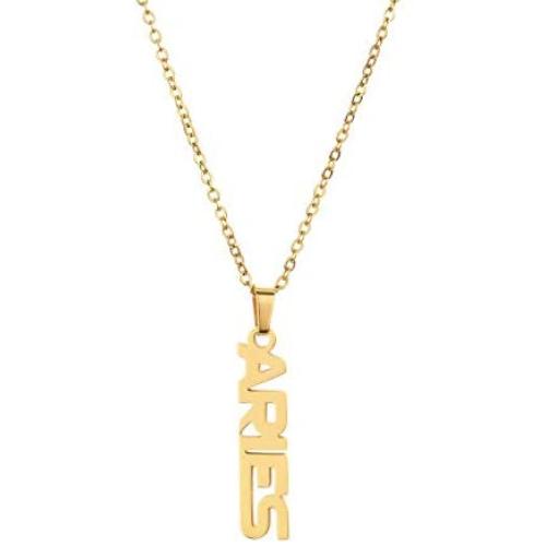 Nanafast Zodiac Necklace Stainless Steel Zodiac Sign Letter Pendant Necklace Adjustable Constellation Horoscope Necklace for Women Girls Christmas Birthday Gifts