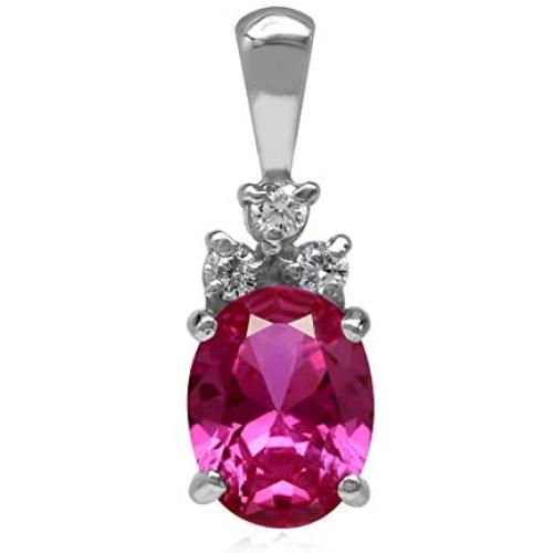 Silvershake 9X7mm Oval Shape 925 Sterling Silver Birthstone Classic Pendant Jewelry