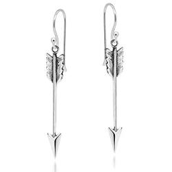 Valiant Hunters Arrow .925 Sterling Silver Dangle Earrings