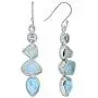 YoTreasure 2'' Raw Blue Topaz Larimar Solid 925 Sterling Silver Dangle Earrings YoTreasure 2'' Raw Blue Topaz Larimar Solid 925 Sterling Silver Dangle Earrings