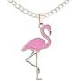 Happy Kisses Pink Flamingo Necklace with “Stand Tall and Be Fabulous” Message Card – Pendant for Women, Kids, and Girls for Mom, Wife or Girlfriend – Small Cute Pendant in Gold & Silver