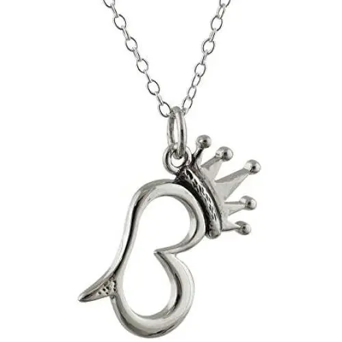 FashionJunkie4Life Sterling Silver Queen B with Crown and Stinger Pendant Necklace, 18'' Chain, Queen Bee FashionJunkie4Life Sterling Silver Queen B with Crown and Stinger Pendant Necklace, 18'' Chain, Queen Bee