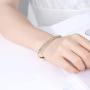 Stainless Steel Jewelry Bangle Bracelet Rose Gold Plated Diamonds Love High Polished Bracelet for Women Girls