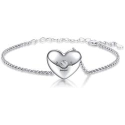 JZCOLOR Heart Urn Bracelet for Women - 925 Sterling Silver Pawprint Ashes Bracelet Cremated Ashes Holder Jewelry for Teens