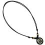 LAVIP Leather Rasta Plaided Hippie Coqui Taino Sun Necklace Buddha All Seeing Third Wisdom Eye Amulet Black Powers Pendant