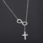WUSUANED with God All Things are Possible Infinity Cross Necklace Bracelet Religious Jewelry Inspirational Gift