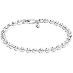 LeCalla Links Sterling Silver Jewelry 4 MM Ball Chain Bracelet for Teen and Women (6.5, 7, 7.5, 8 Inches)