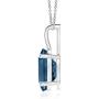 December Birthstone - Oval London Blue Topaz V-Bale Pendant Necklace in Sterling Silver (7x5mm London Blue Topaz)