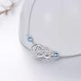 AOBOCO Infinity Heart Necklace for Women 925 Sterling Silver Endless Love Pendant Necklace with Austrian Crystals