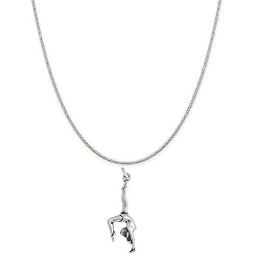 Raposa Elegance Sterling Silver Gymnast Charm Necklace (16'', 18'' or 20'' Chain)