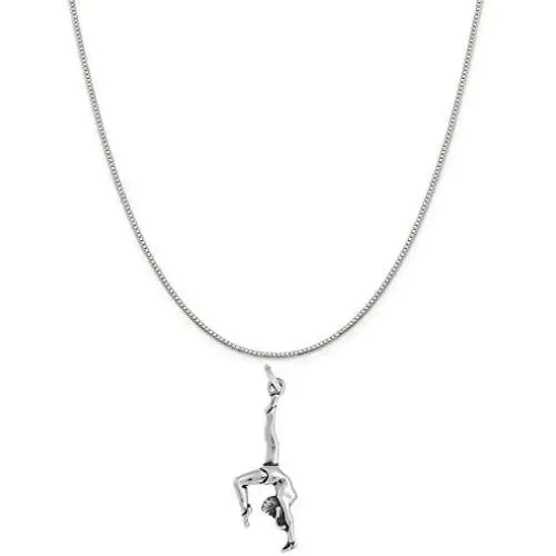 Raposa Elegance Sterling Silver Gymnast Charm Necklace (16'', 18'' or 20'' Chain) Raposa Elegance Sterling Silver Gymnast Charm Necklace (16'', 18'' or 20'' Chain)