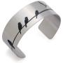 Vera Viva Let It Go Hidden Inspiration Bird Design Cuff Bracelet, Stainless Steel in Adjustable Fit
