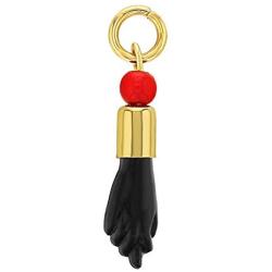 In Season Jewelry 14k Gold Plated Red Black Figa Hand Evil Eye Protection Good Luck Charm Talisman