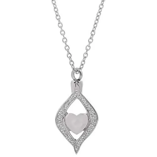 Crystal Teardrop Heart Cremation Urn Pendant Memorial Necklace Stainless Steel Ashes Holder Keepsake Jewelry Crystal Teardrop Heart Cremation Urn Pendant Memorial Necklace Stainless Steel Ashes Holder Keepsake Jewelry