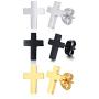 VNOX Stainless Steel Christian Mini Cross Stud Earring Huggie Hoop Earrings for Men Women