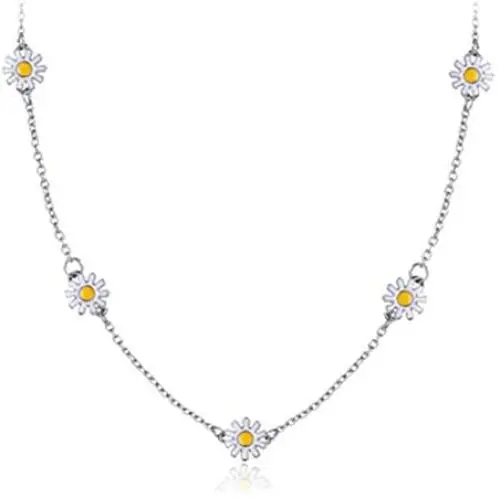 Sunflower Daisy Choker Necklace for Women Small Yellow Flower Blossom Floral Statement Necklace Girls Valentines Day Christmas Jewelry