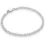 Miabella 925 Sterling Silver Italian 3mm, 4mm Solid Diamond-Cut Mariner Link Chain Anklet Ankle Bracelet for Women, 9, 10 Inch Made in Italy