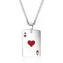 kelistom Poker Pendant Titanium Stainless Steel Necklace for Men Women, Hip-hop Punk Jewelry Rope Chain Necklace Fashion Jewelry Gifts