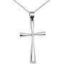 Solid Sterling Silver Simple Cross Pendant Necklace (1.5 inches)