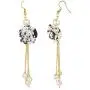 Efulgenz Black Floral Faux Pearl Beads Strand Necklace Earrings Fashion Costume Jewelry Set for Women Girls