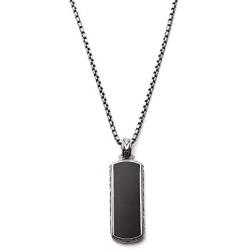 Scott Kay Sterling Silver Black Onyx Dog Tag on 26'' Easywear Box Chain