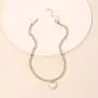 BG BENGAA Dainty Imitation Pearl Heart Necklace-18K Gold Plated Heart Pendant Necklace for Women Girls