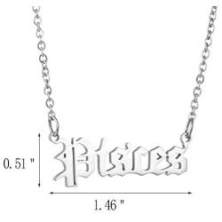 choice of all Old English Zodiac Necklaces for Women Stainless Steel Letter Constellation Necklace Astrology Jewelry Birthday Gift