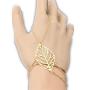 PPX 4 Gold Head Chain Set, Bohemian Style Circle Sequins Chain Jewelry Forehead Hair Band Clasp Decorations and Hair Band Tassels Pearl and Crystal Bracelet Slave Finger Ring Hand Harness with Box