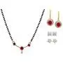 Efulgenz Fashion Jewelry Set of Indian CZ Mangalsutra Pendant Necklace Stud & Hoop Earrings Efulgenz Fashion Jewelry Set of Indian CZ Mangalsutra Pendant Necklace Stud & Hoop Earrings