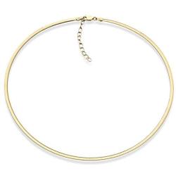 MiaBella Solid 18K Gold Over Sterling Silver Italian 2mm or 2.5mm Dome Omega Link Chain Necklace for Women 16+2 Adjustable Length 925 Made in Italy