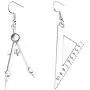 RUIZHEN Unique Asymmetrical Math Compass Triangle Ruler Students Dangle Earrings Math Teacher Jewelry RUIZHEN Unique Asymmetrical Math Compass Triangle Ruler Students Dangle Earrings Math Teacher Jewelry