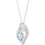 Mother and Child Heart Pendant with Diamond in Sterling Silver (.003 cttw, I-J Color, I3 Clarity), 18''