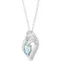 Mother and Child Heart Pendant with Diamond in Sterling Silver (.003 cttw, I-J Color, I3 Clarity), 18''