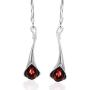 Amber Lily Designer Drop Earrings - Sterling Silver & Baltic Amber - Stunning Modern Design - Presented in Attractive Gift Box Amber Lily Designer Drop Earrings - Sterling Silver & Baltic Amber - Stunning Modern Design - Presented in Attractive Gift Box