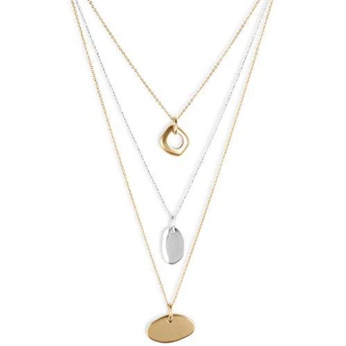 Lucky Brand Modern Metal Layer Necklace, Two Tone