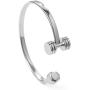 Cuff Dumbbell bracelet Rhodium fitness jewelry fitness gift fitness bracelet fitlife bracelet barbell fit