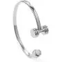 Cuff Dumbbell bracelet Rhodium fitness jewelry fitness gift fitness bracelet fitlife bracelet barbell fit