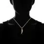 Boys & Mens Gold Chain Shark Tooth Necklace | Barzel 18K Gold Plated Flat Mariner / Marina Chain Necklace 3MM With Shark Tooth Pendant For Mens, Boys, Ladies & Girls - Made In Brazil