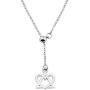 WUSUANED Intertwined Heart And Triangle Adoption Symbol Pendant Y Necklace Adoption Jewelry Gift For Stepmom Stepdaughter
