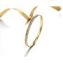 ALLEN DANMI Jewelry18 K Gold/Rose Gold/White Gold Plated Cubic Zirconia Minimalist Slip on Bangle Bracelet Shining Luxury Gift for Women.