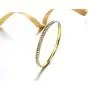 ALLEN DANMI Jewelry18 K Gold/Rose Gold/White Gold Plated Cubic Zirconia Minimalist Slip on Bangle Bracelet Shining Luxury Gift for Women.