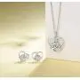 FANCIME Sterling Silver Irish Celtic Knot Love Heart Earrings/Pendant Necklace Small Earrings Triangle Vintage Dainty Fine Jewelry Set Gifts for Mom Women Teen Girls