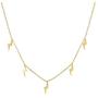 Columbus 14K Gold or Rhodium Plated Charm Necklace - Lightning Bolt Pendant - Star Station Necklace - Dainty Layering Necklace