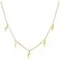Columbus 14K Gold or Rhodium Plated Charm Necklace - Lightning Bolt Pendant - Star Station Necklace - Dainty Layering Necklace